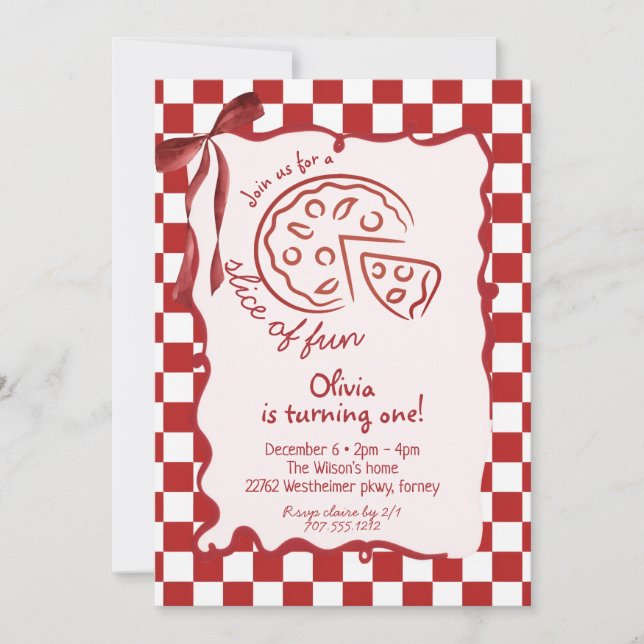 Tarjeta de Invitación de Cumpleaños de Slice of Fu (Anverso)