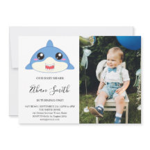 Tarjeta de Invitación de Cumpleaños de Tiburón Beb