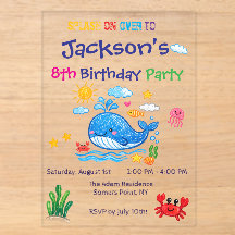 Tarjeta de invitación de cumpleaños de verano para