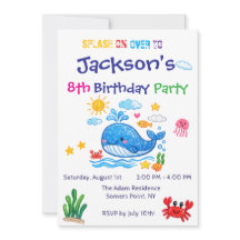 Tarjeta de invitación de cumpleaños de verano para