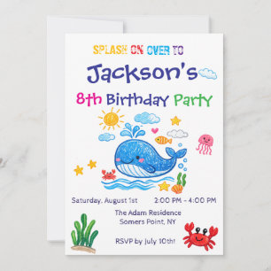 Tarjeta de invitación de cumpleaños de verano para