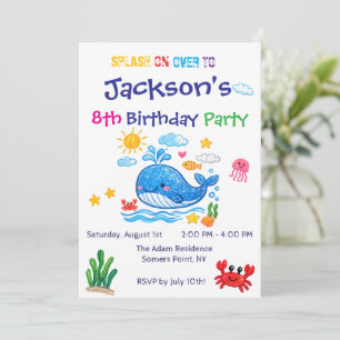 Tarjeta de invitación de cumpleaños de verano para