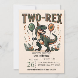 Tarjeta de Invitación de Cumpleaños del Dinosaurio