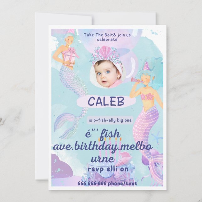 tarjeta de invitación de cumpleaños desievite (Anverso)