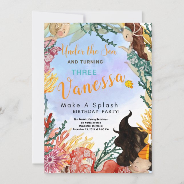 Tarjeta de invitación de cumpleaños diferente a la (Anverso)