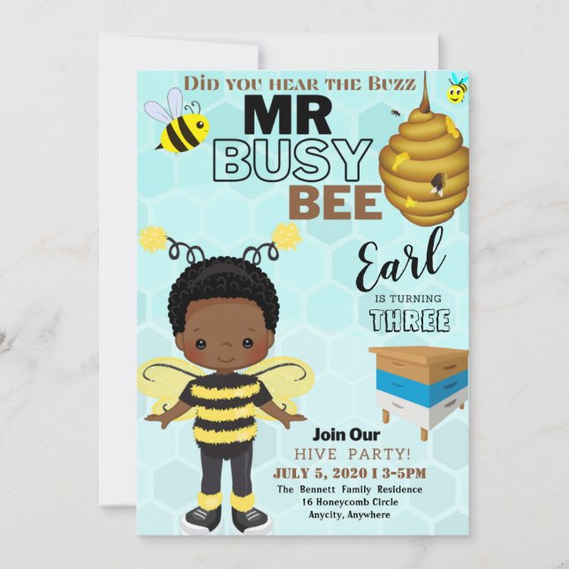 Tarjeta de invitación de cumpleaños diferente para (Anverso)