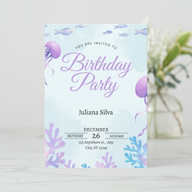 Tarjeta de Invitación de Cumpleaños Divertida (Anverso de pie)