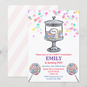 Tarjeta de Invitación de Cumpleaños Dulce de Frasc