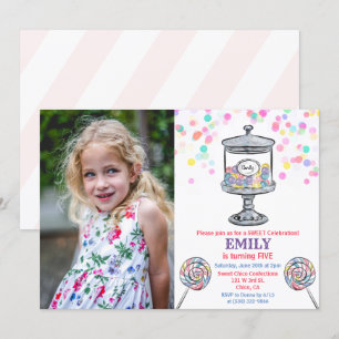 Tarjeta de Invitación de Cumpleaños Dulce de Frasc