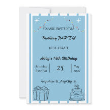 Tarjeta de Invitación de Cumpleaños Editable e Imp