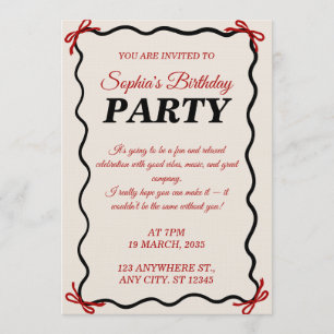 Tarjeta de invitación de cumpleaños elegante - per