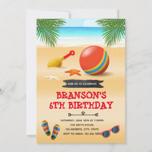 tarjeta de invitación de cumpleaños en la piscina 
