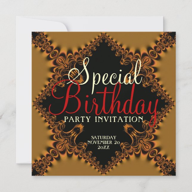 Tarjeta de invitación de cumpleaños especial Golde (Anverso)
