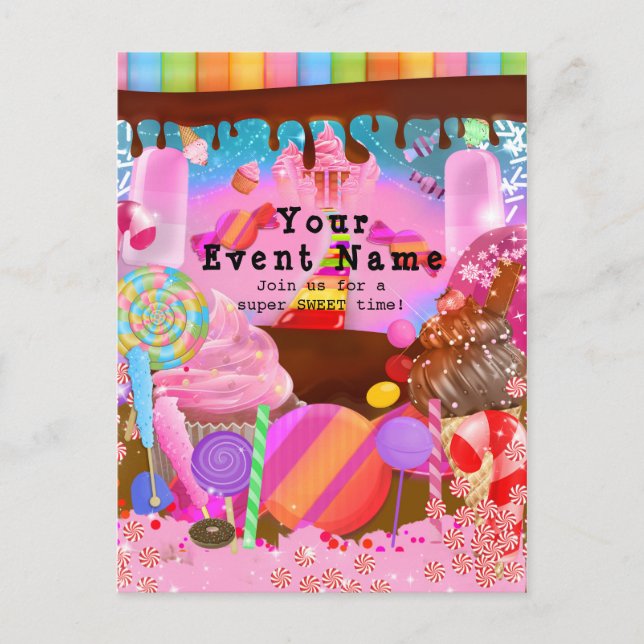 Tarjeta de Invitación de Cumpleaños Fantasía Fiest (Anverso)