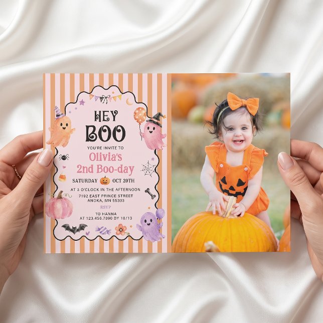 Tarjeta de Invitación de Cumpleaños Fantasma Lindo (Subido por el creador)
