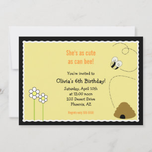 Tarjeta de invitación de cumpleaños feliz las 5 ho