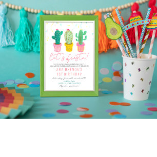 Tarjeta de invitación de cumpleaños Fiesta Cactus 