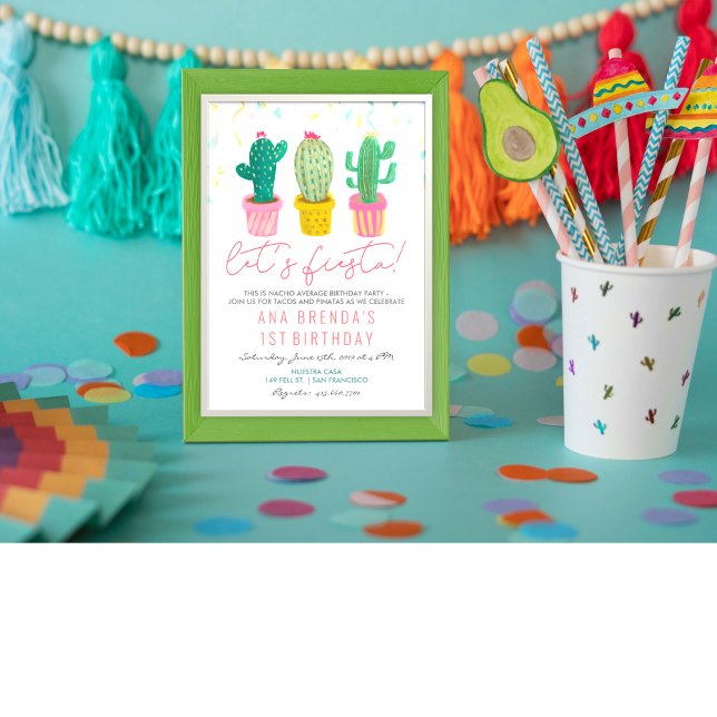 Tarjeta de invitación de cumpleaños Fiesta Cactus  (Subido por el creador)