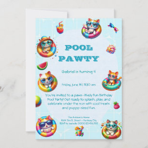 Tarjeta de Invitación de Cumpleaños Fiesta en Pisc