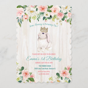 Tarjeta de invitación de cumpleaños floral de cone