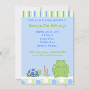 Tarjeta de Invitación de Cumpleaños Friendly Frog