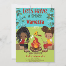 Tarjeta de invitación de cumpleaños Happy Camper 1