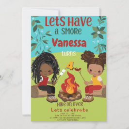 Tarjeta de invitación de cumpleaños Happy Camper 1