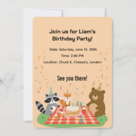 Tarjeta de invitación de cumpleaños infantil – Fie