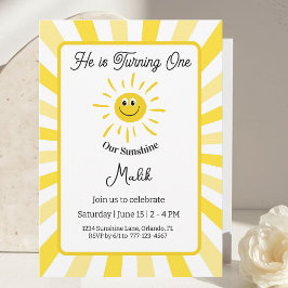 Tarjeta de invitación de cumpleaños infantil Sunsh