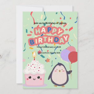 tarjeta de invitación de cumpleaños james
