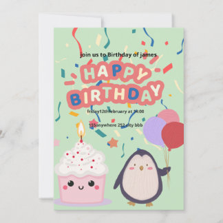 tarjeta de invitación de cumpleaños james