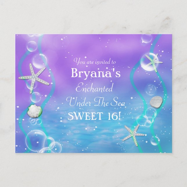 Tarjeta de Invitación de Cumpleaños Mágico Bajo el (Anverso)