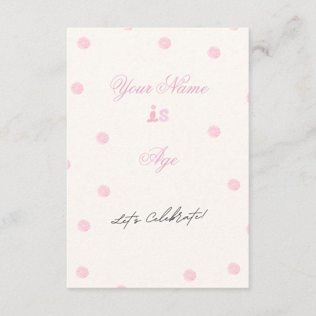 Tarjeta de Invitación de Cumpleaños Minimalista Ro (Anverso)
