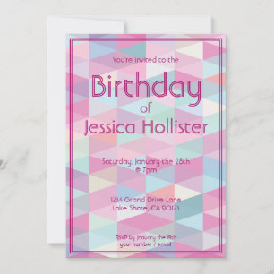 Tarjeta de Invitación de Cumpleaños Moderna y Geni