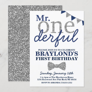 Tarjeta de Invitación de Cumpleaños Mr Onederful, 