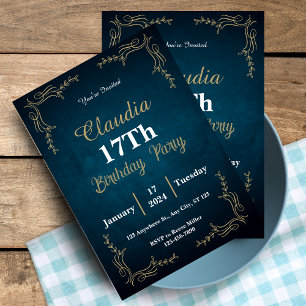Tarjeta de Invitación de Cumpleaños número 17 Eleg