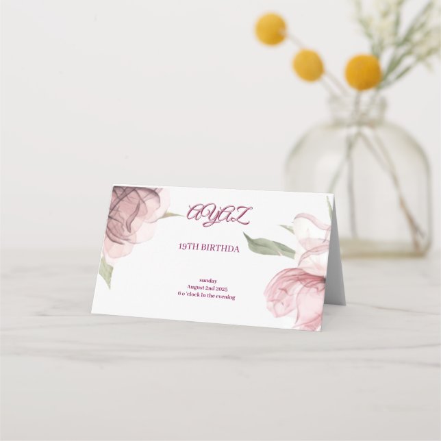 Tarjeta de invitación de cumpleaños número 18 con  (Anverso)