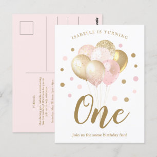 Tarjeta de invitación de cumpleaños número 1 de ni