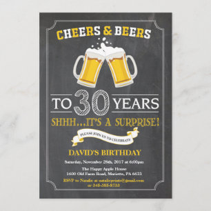 Tarjeta de invitación de cumpleaños número 30 de v