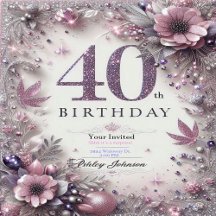 Tarjeta de invitación de cumpleaños número 40 pers