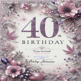 Tarjeta de invitación de cumpleaños número 40 pers