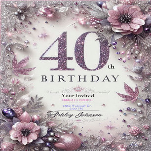 Tarjeta de invitación de cumpleaños número 40 pers