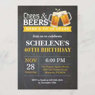 Tarjeta de invitación de cumpleaños número 40: Sal