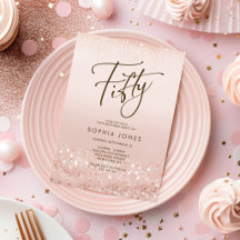 Tarjeta de Invitación de Cumpleaños número 50 con