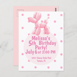 Tarjeta de invitación de cumpleaños número 5 de Pe