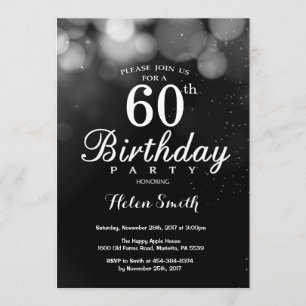 Tarjeta de invitación de cumpleaños número 60 de S