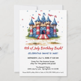 Tarjeta de invitación de cumpleaños para casa de s