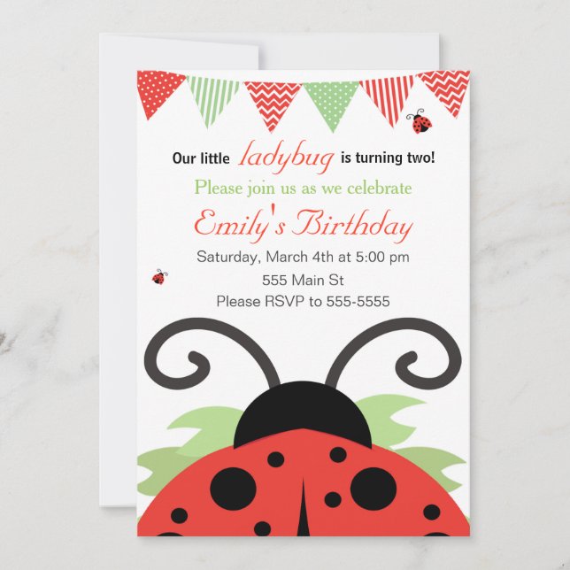 Tarjeta de invitación de cumpleaños para Chica Lad (Anverso)