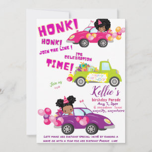 Tarjeta de invitación de cumpleaños para desfile