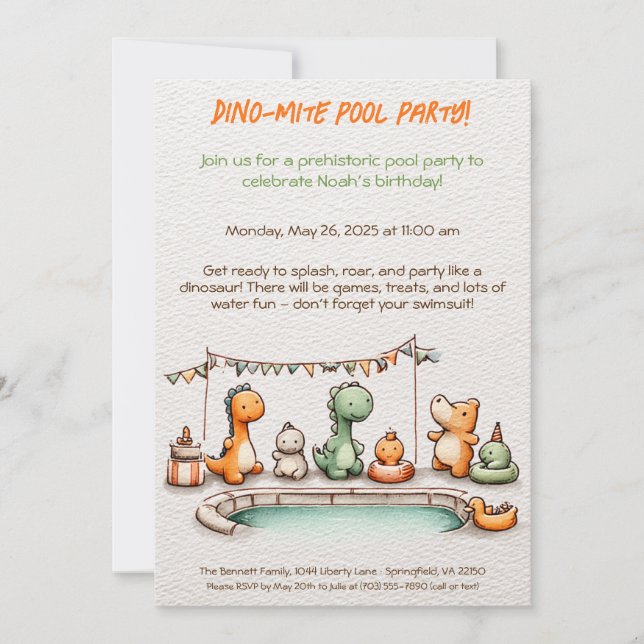 Tarjeta de Invitación de Cumpleaños para Fiesta de (Anverso)
